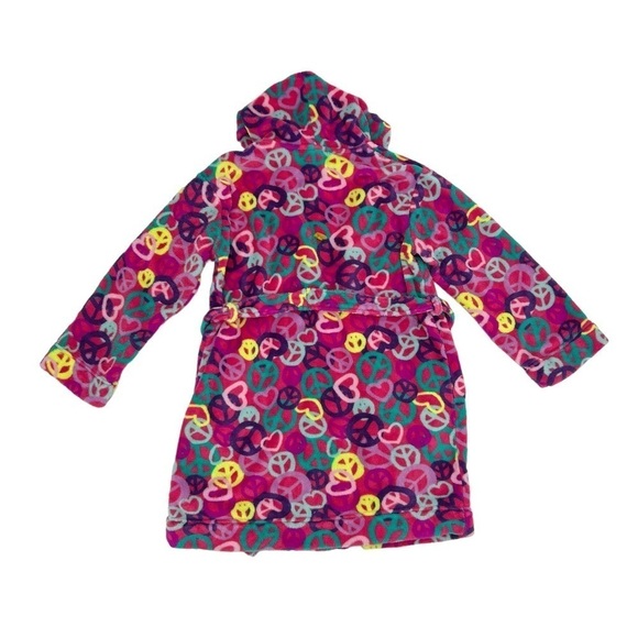 xhilaration Pink Purple Peace Robe Size Large (10/12) Girl’s - Picture 3 of 5
